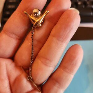 Vintage Bowling ball and pins tie tack